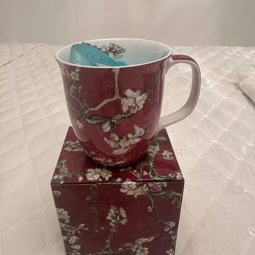Floral Red Mug with Box